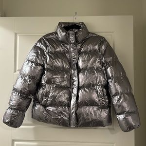 Who What Wear Metallic Puffer Jacket